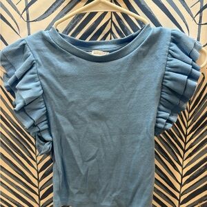 Zara Blue Ruffled Top